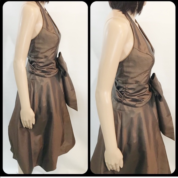 BARI JAY Halter Formal brown Dress - Picture 5 of 8